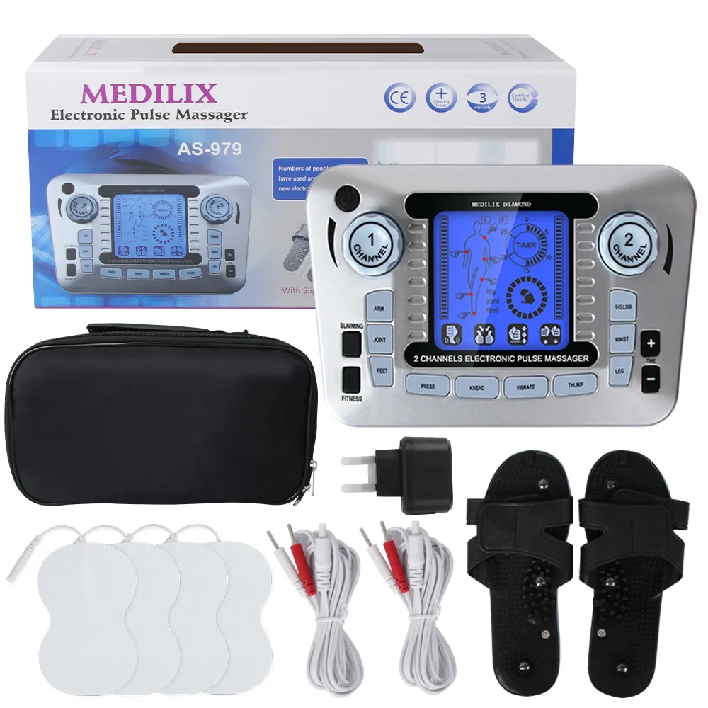 Tens Pain Relief Unit - 12 وضع الرقمية الكهربائية نبض مدلك
