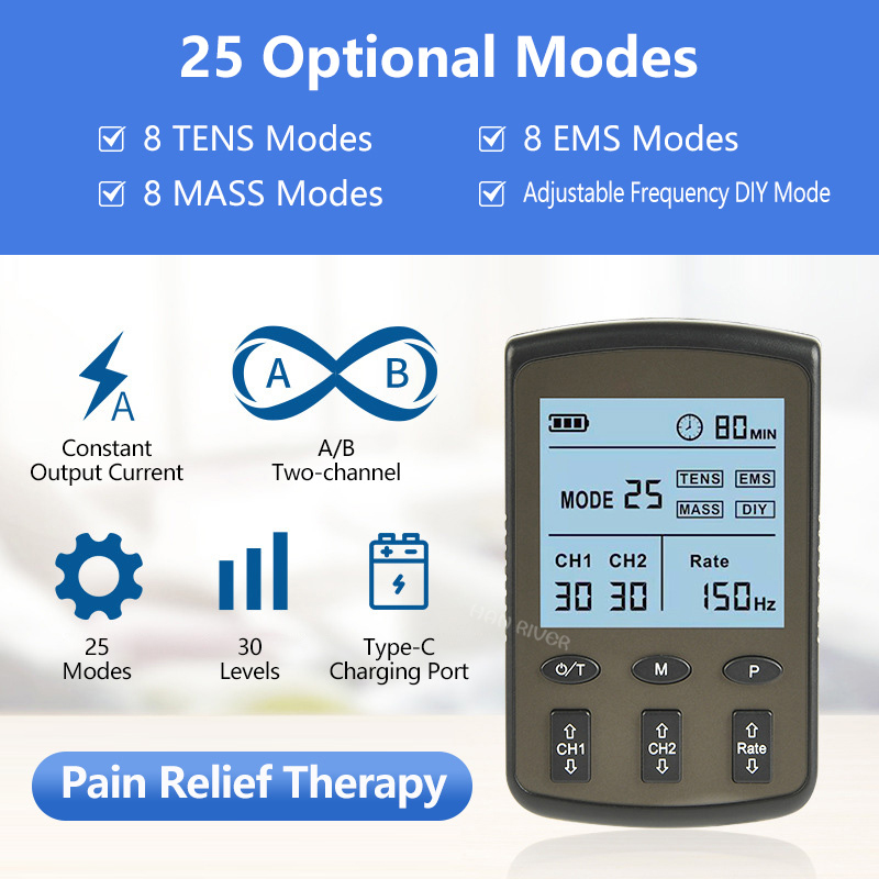 Tens Pain Relief Unit - جهاز تدليك نبض إلكتروني مزدوج القناة