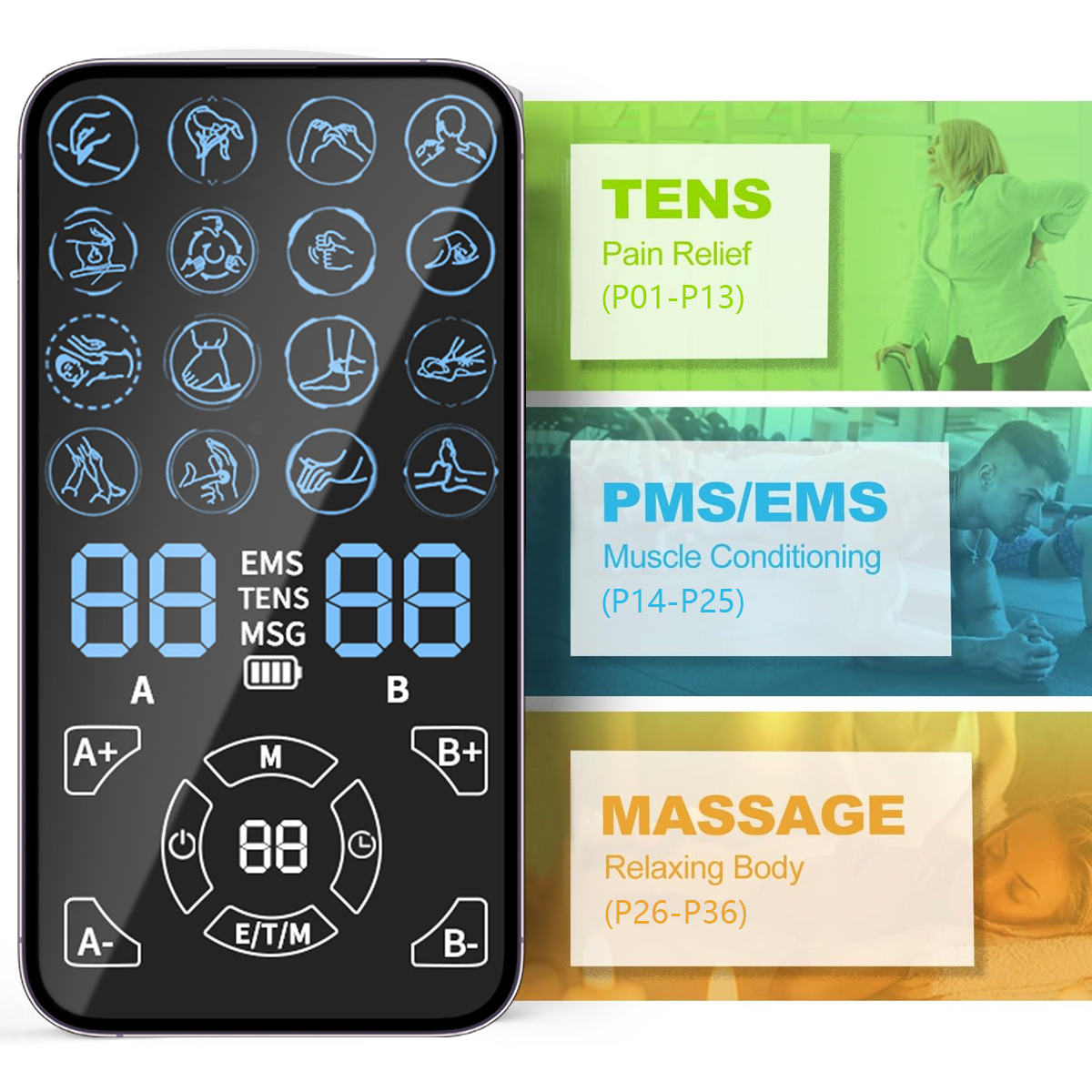 Tens Pain Relief Unit - جهاز تدليك لتخفيف الآلام بتقنية TENS