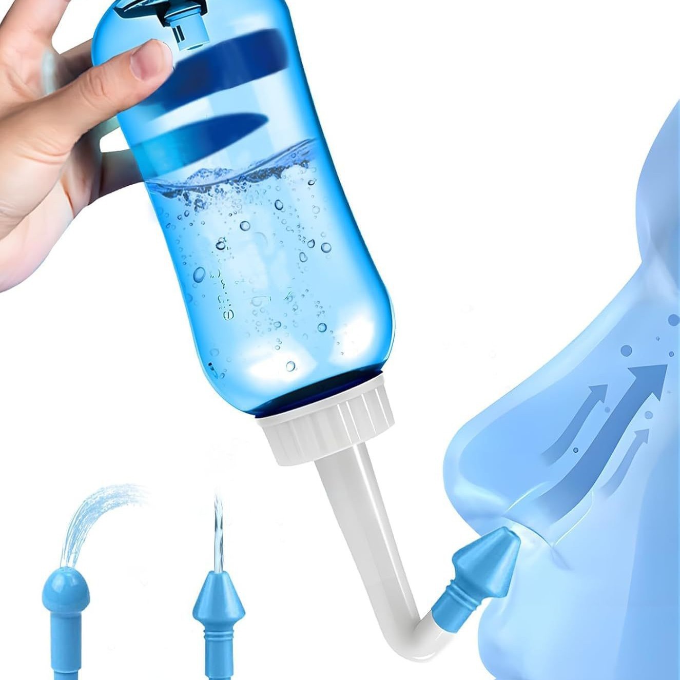 Neti Pot Nasal Rinse - زجاجة غسيل الأنف سعة 300/500 مل،