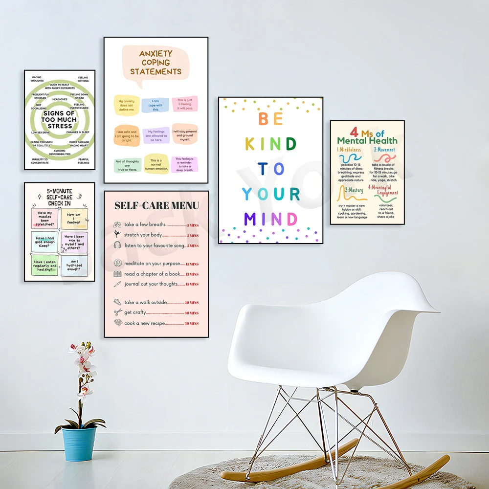 Self Care Check In Poster, Men - مراجعة Therapy Health And Wellness وسعره