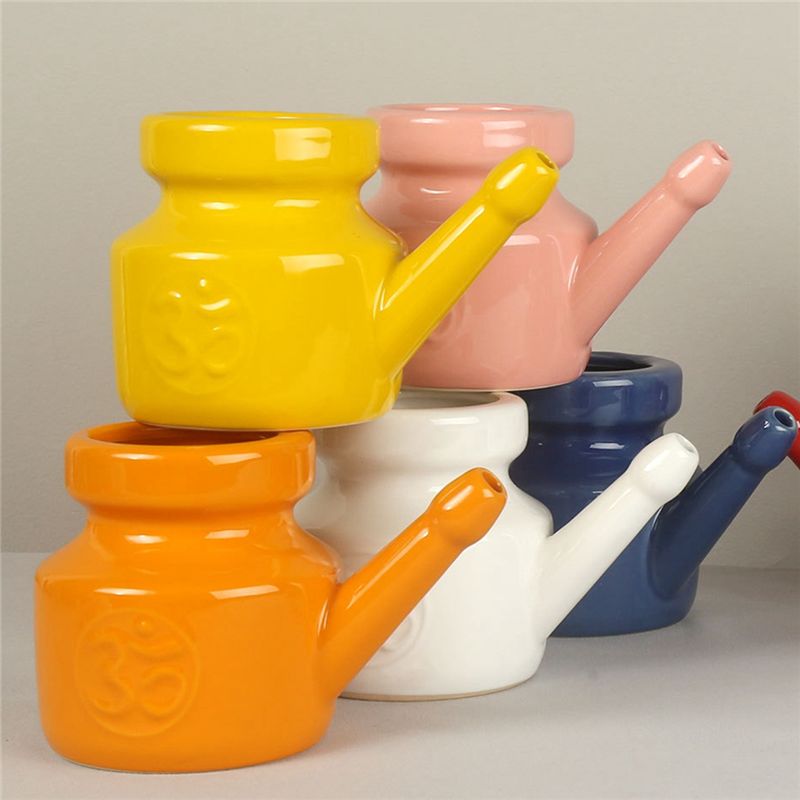 متوفر: وعاء سيراميك نيتي بسعة  - مراجعة Neti Pot Nasal Rinse وسعره