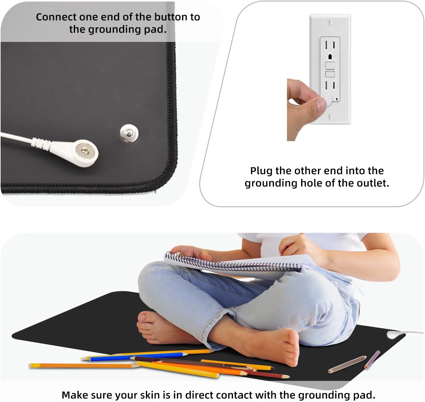 40X60CM حصيرة التأريض مع الحبل - مراجعة Health Wellness Usa وسعره